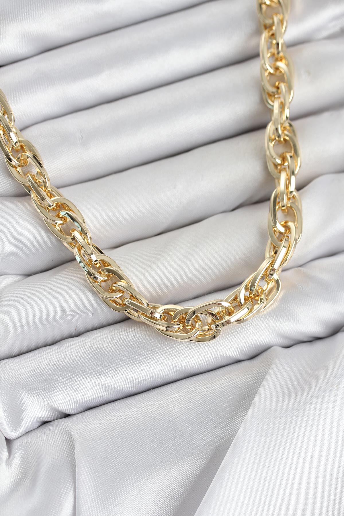 Burgu Model Kadın Kolye 14K Gold Kaplama Pirinç 60 cm - Görsel 2