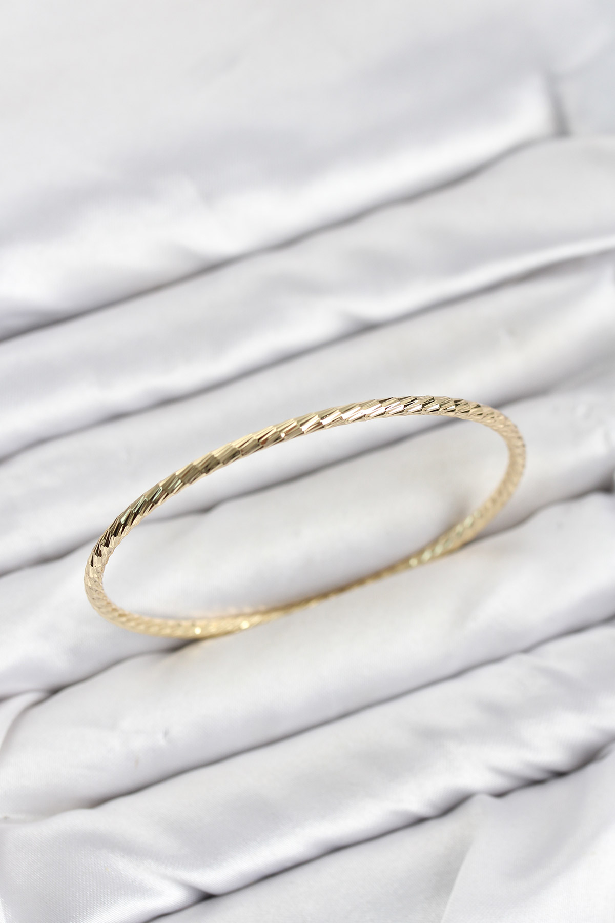 Gold Kaplama Lazer Kesim Bilezik 65 mm Günlük ve Abiye Kullanım
