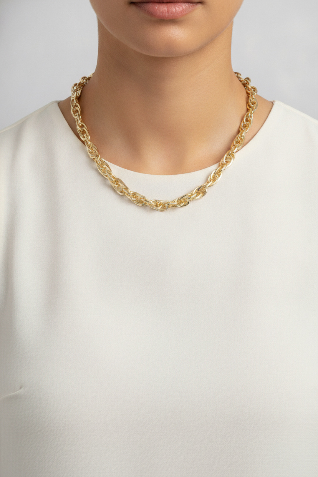 Burgu Model Kadın Kolye 14K Gold Kaplama Pirinç 60 cm