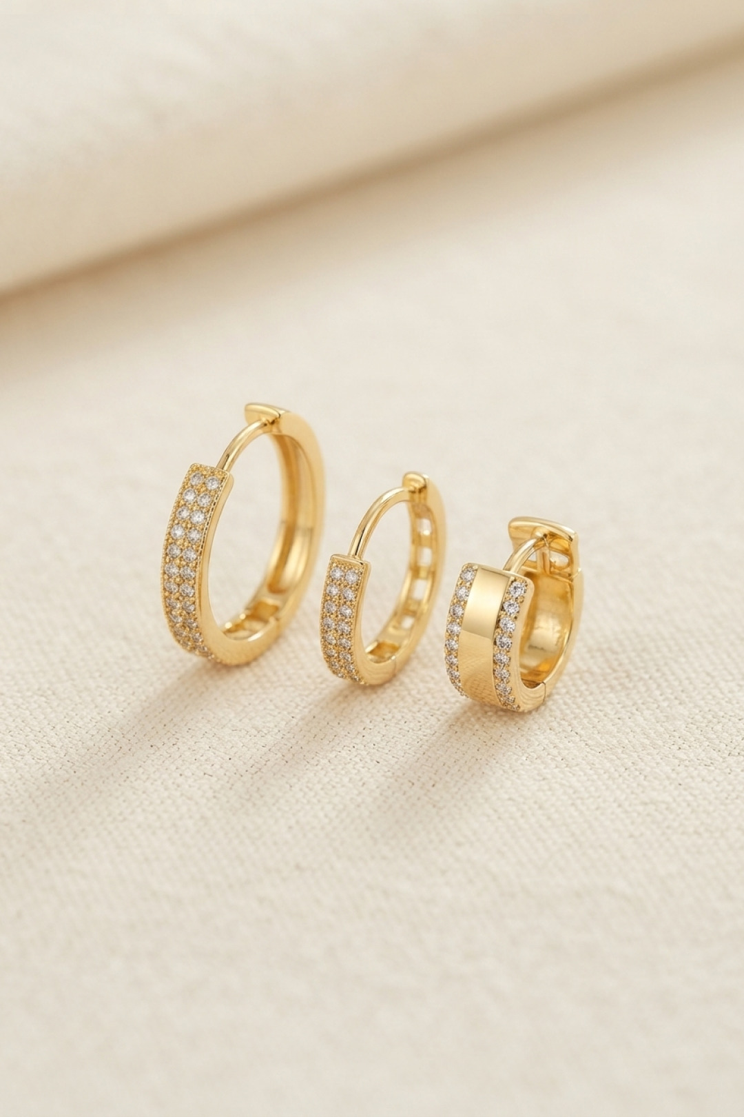 3'lü Set Gold Renk Halka Model Küpe