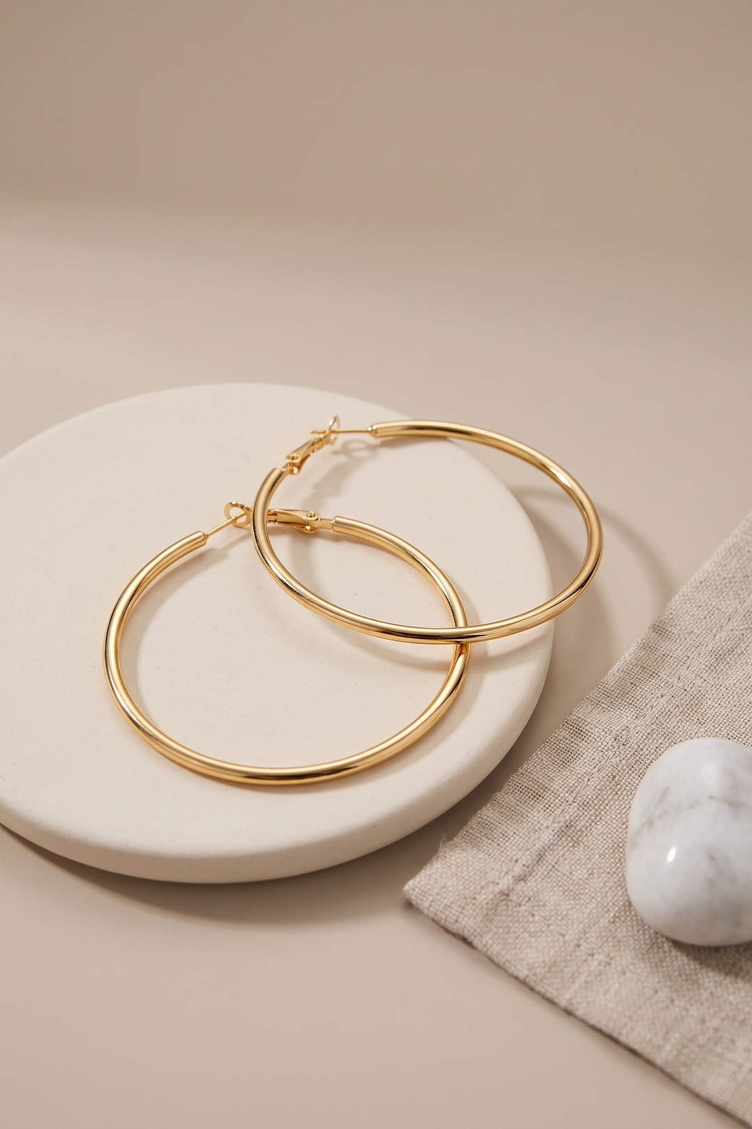 316L Çelik Halka Küpe Gold Renk 46 mm