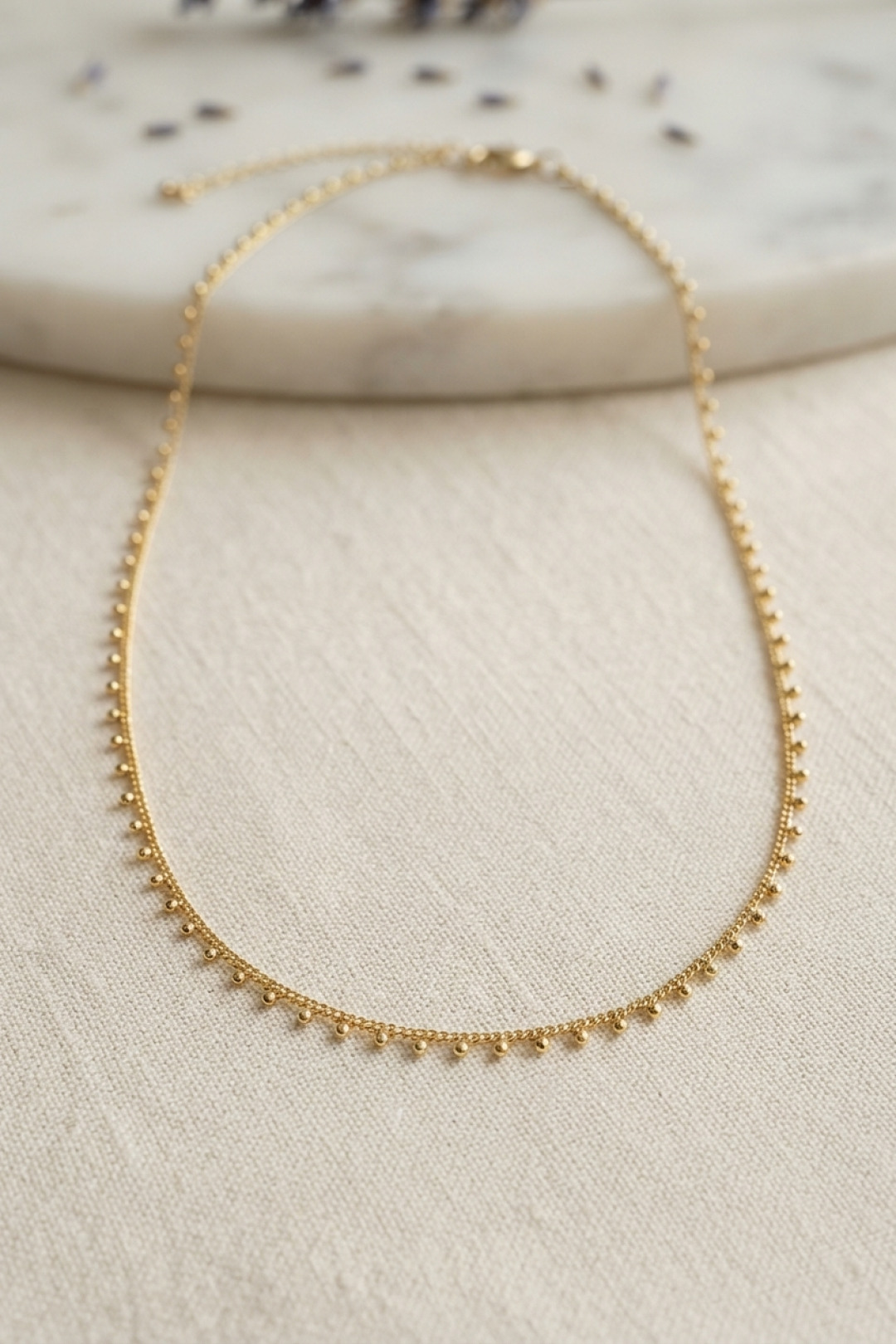 Topçuk Model Kolye Gold Kaplama 60 cm Kadın Aksesuar