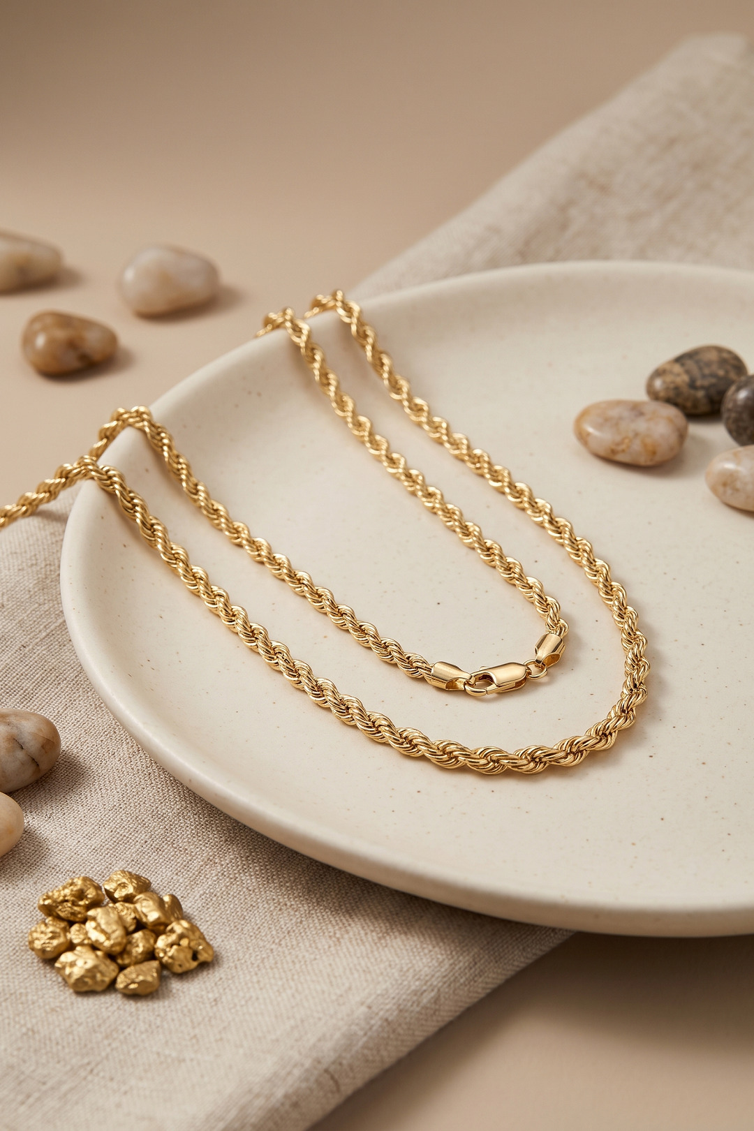 Burgu Zincir Kolye Gold 50 cm Kadın Boyun Zinciri